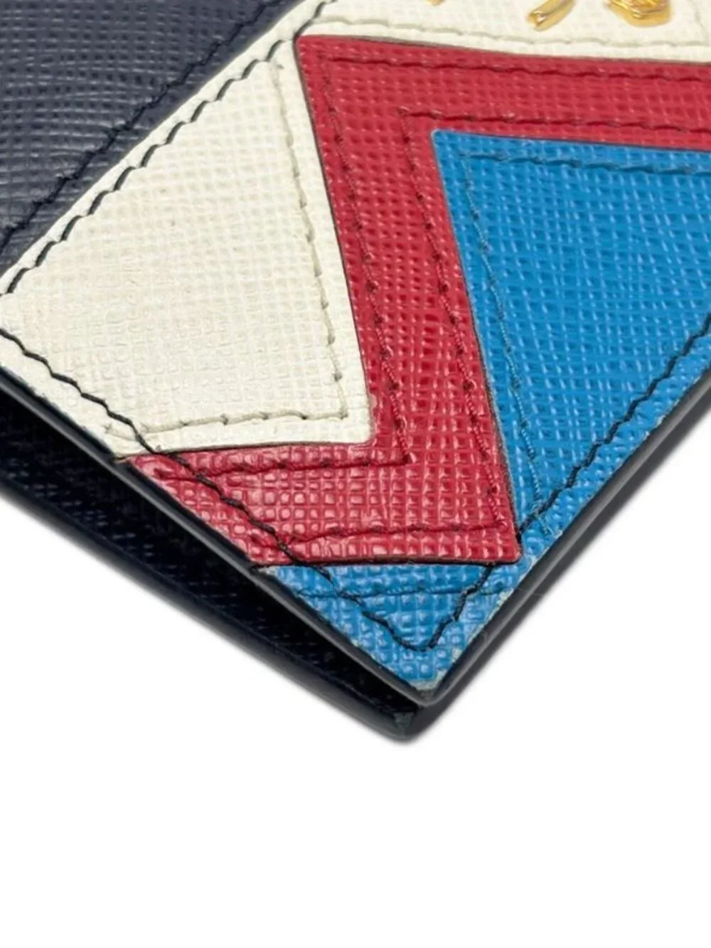 Prada Wallet Saffiano Leather Bifold Navy Multi - Picture 6 of 16